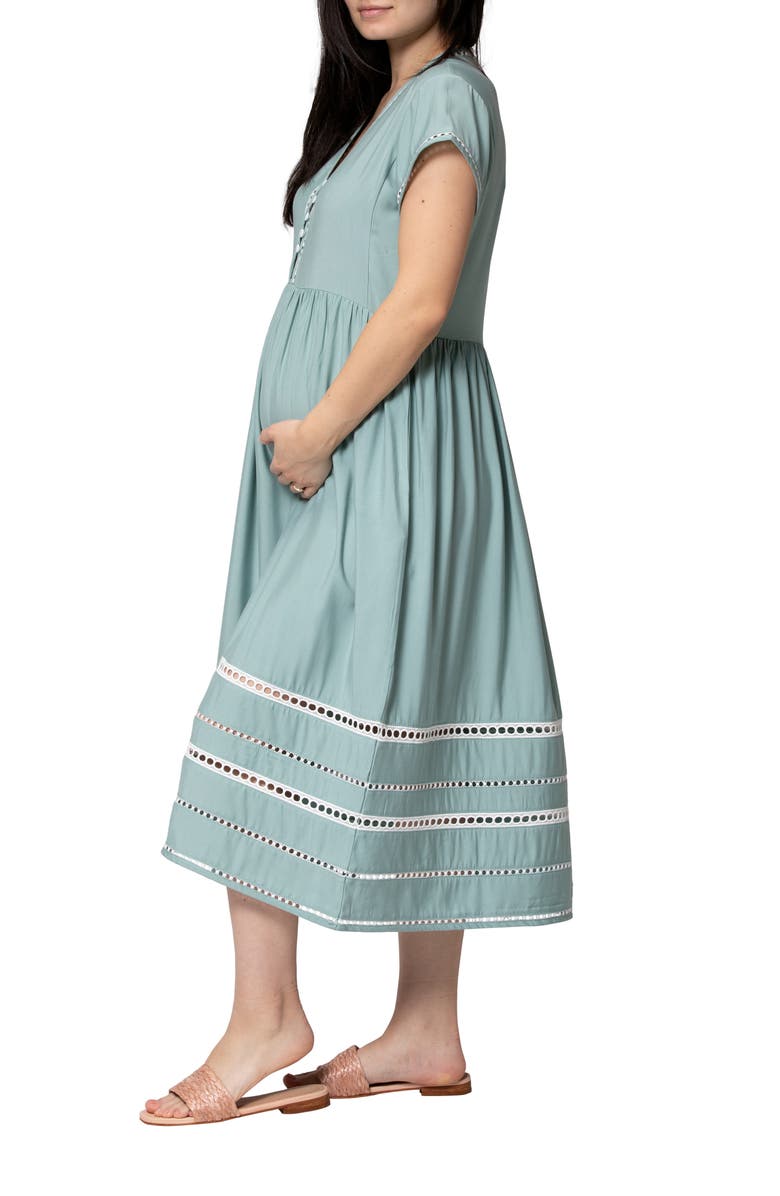 Nom Maternity Delphi Maternity Midi Dress, Alternate, color, 