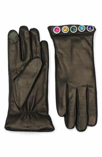 Kurt Geiger London Rainbow Crystal Leather Gloves