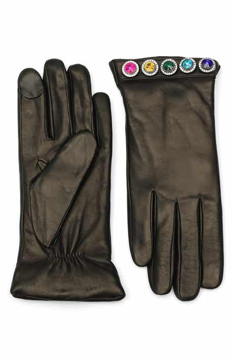 Kurt Geiger London Rainbow Crystal Leather Gloves