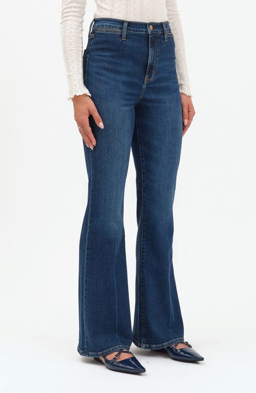 Daze Sunset High Waist Flare Jeans In Blue