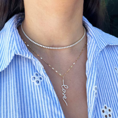 The Lovery Fine Jewelry Diamond Script Love Charm In Gold