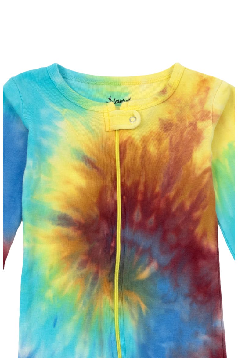 Kids Footed Tie Dye Cotton Matching Family Pajamas, Alternate, color, Tie Dye Swirl Boys