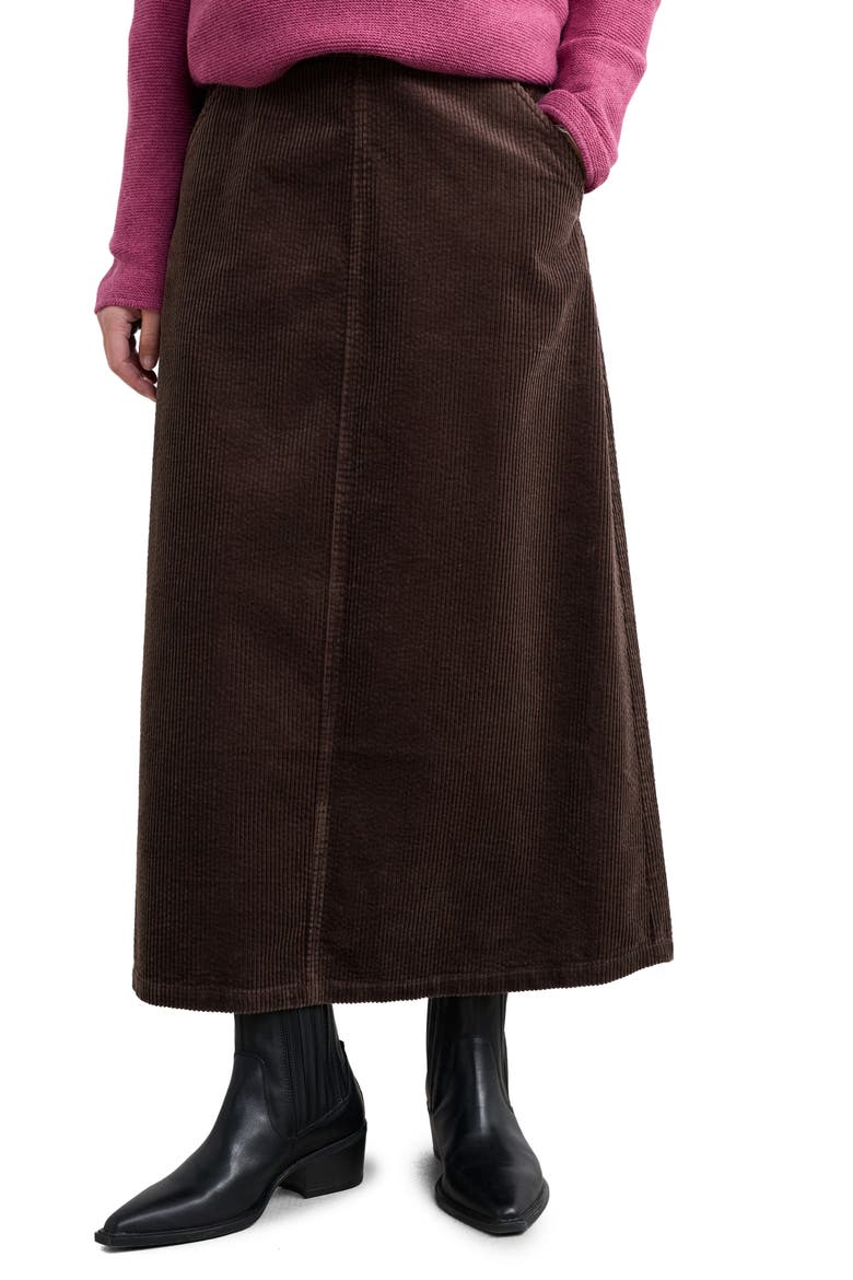 Window Wren Organic Cotton Corduroy Midi Skirt, Main, color, BURNT WOOD