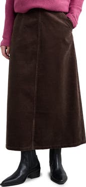 Seasalt Cornwall Window Wren Organic Cotton Corduroy Midi Skirt