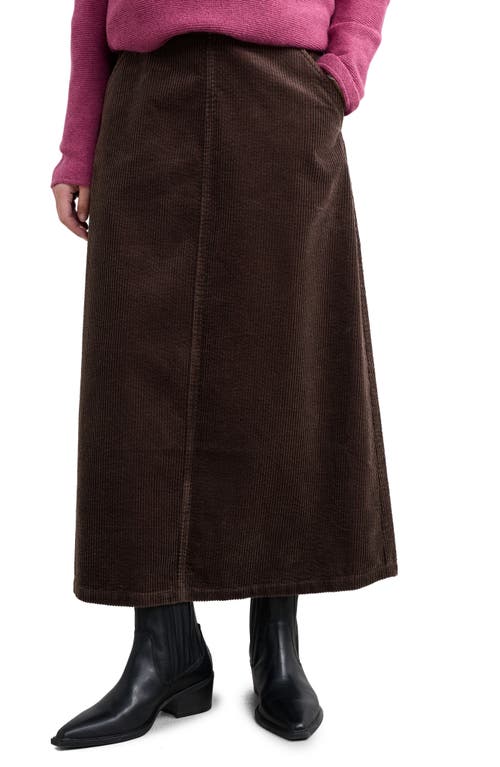 Seasalt Cornwall Window Wren Organic Cotton Corduroy Midi Skirt In Brown