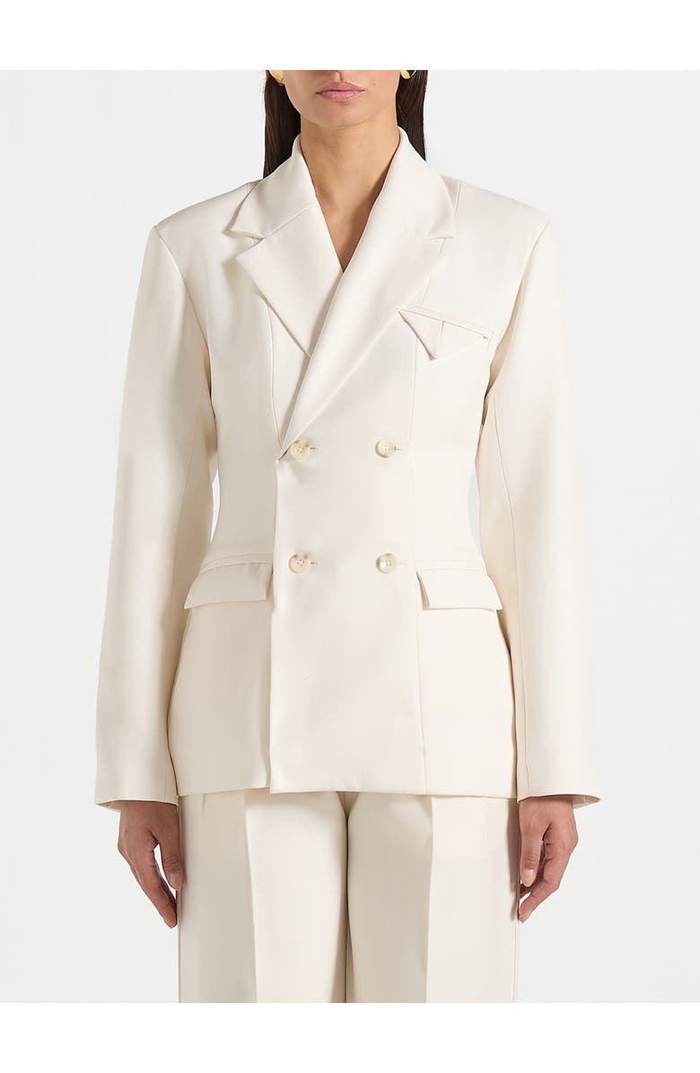 Manière De Voir Maia Double Breasted Blazer, Main, color, Off White