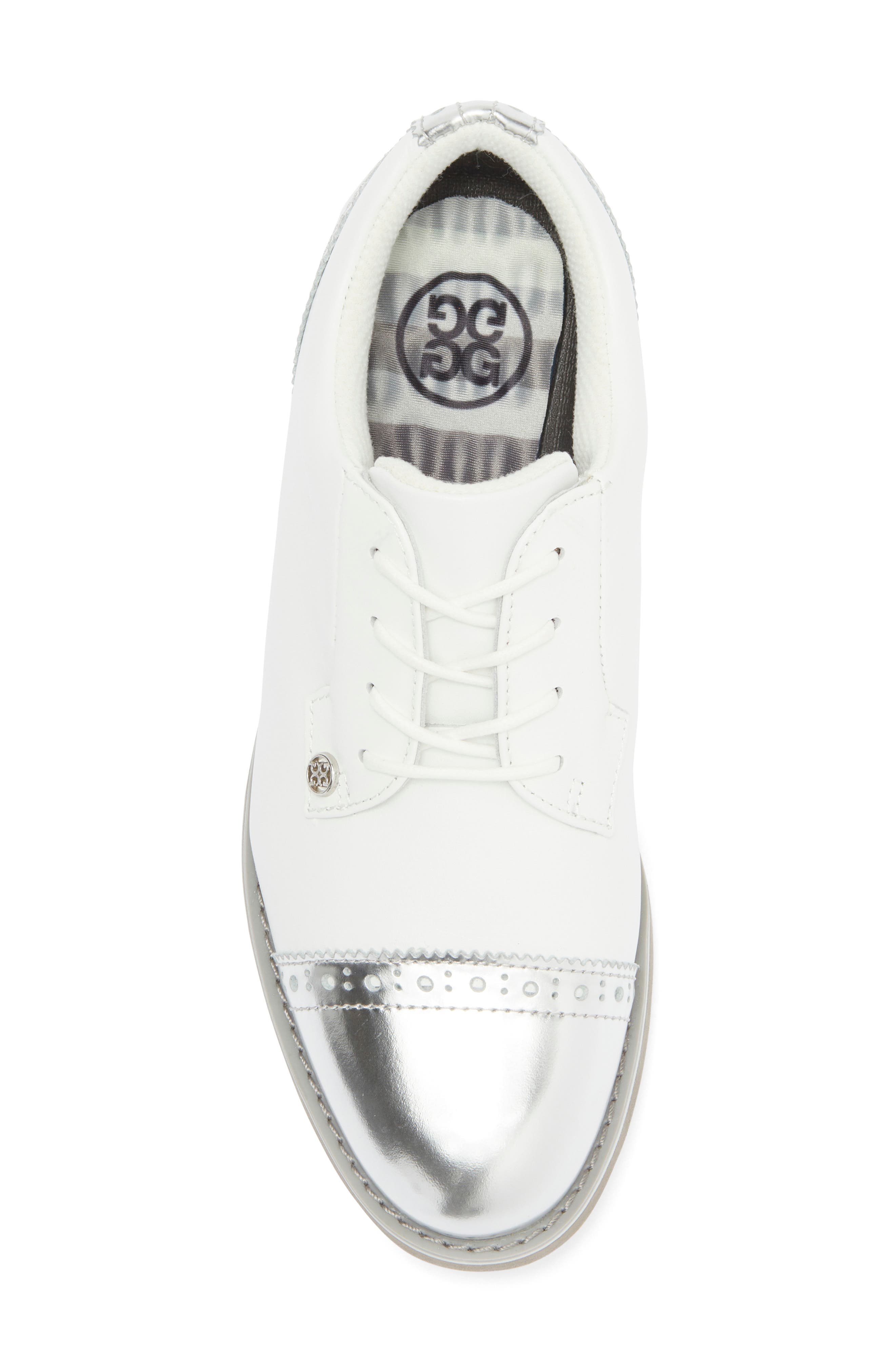 Gallivanter Cap Toe Golf Shoe, Alternate, color, SNOW/ SHARK SKIN