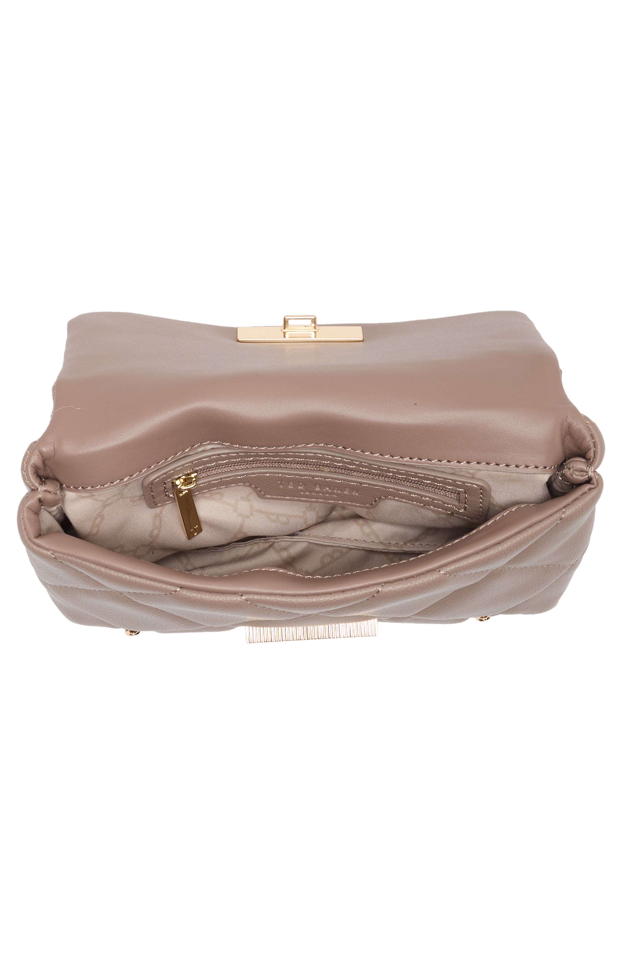 Ginette Faux Leather Quilted Crossbody Bag, Alternate, color, ZINC SYNTHETIC PEBBLE