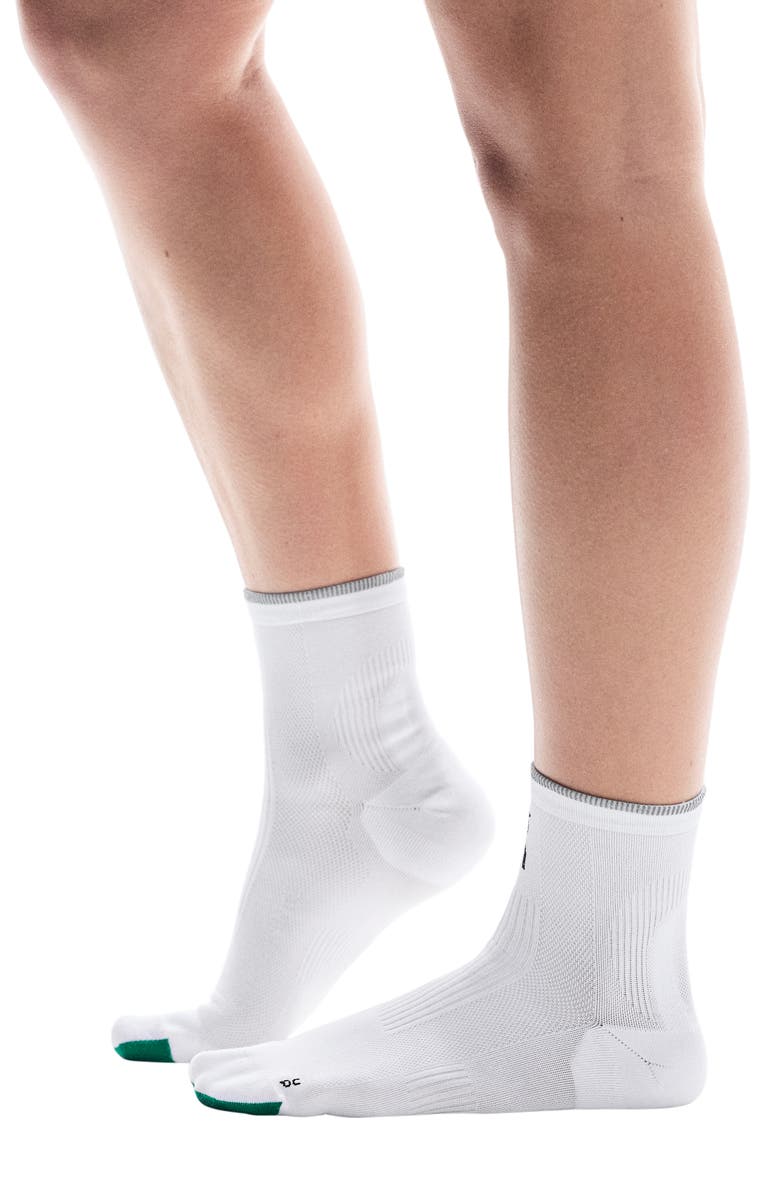 On Elite Run Quarter Socks, Main, color, White