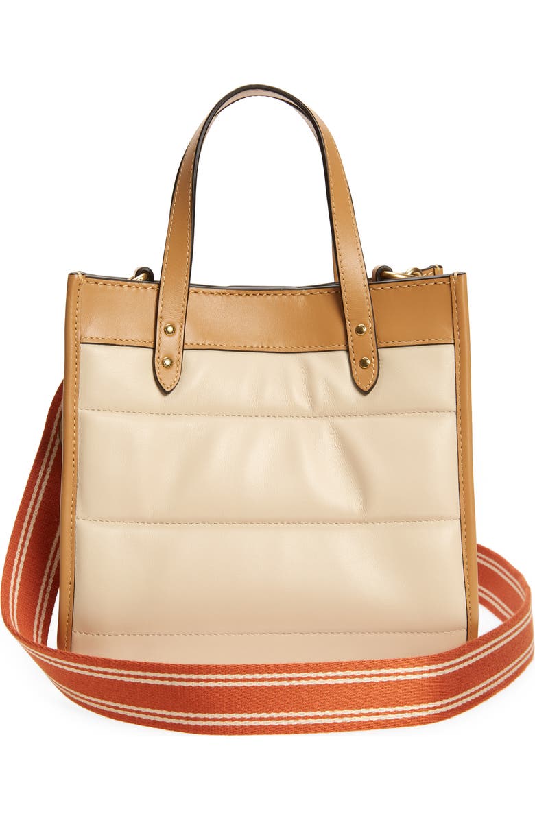 COACH Quilted Colorblock Badge Leather Tote, Alternate, color,
