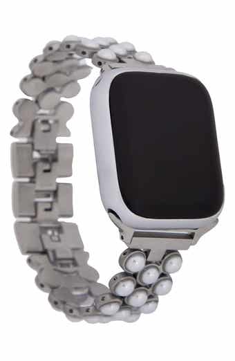 SAACHI Faux Pearl Orb Chain Link Apple Watch® Watchband