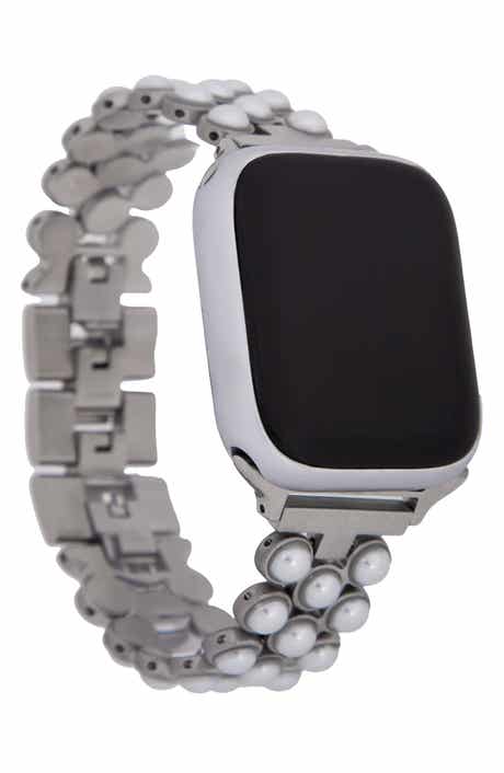 SAACHI Faux Pearl Orb Chain Link Apple Watch® Watchband