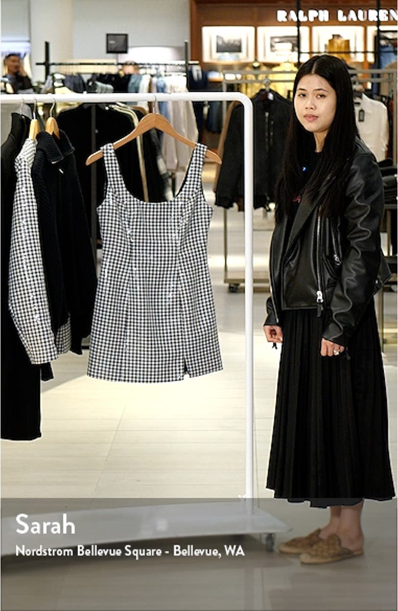 Icon Sequin Gingham Minidress, sales video thumbnail