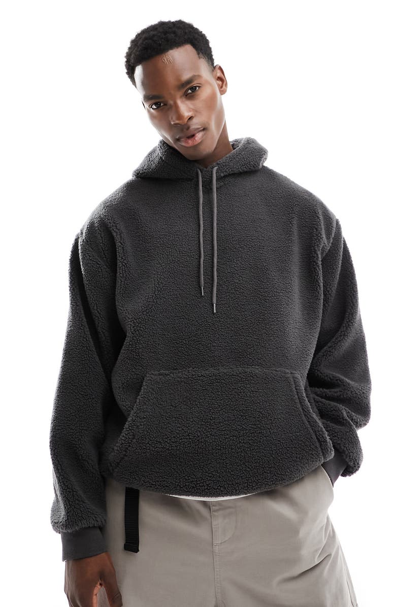 ASOS DESIGN Oversize High Pile Fleece Hoodie, Main, color, 