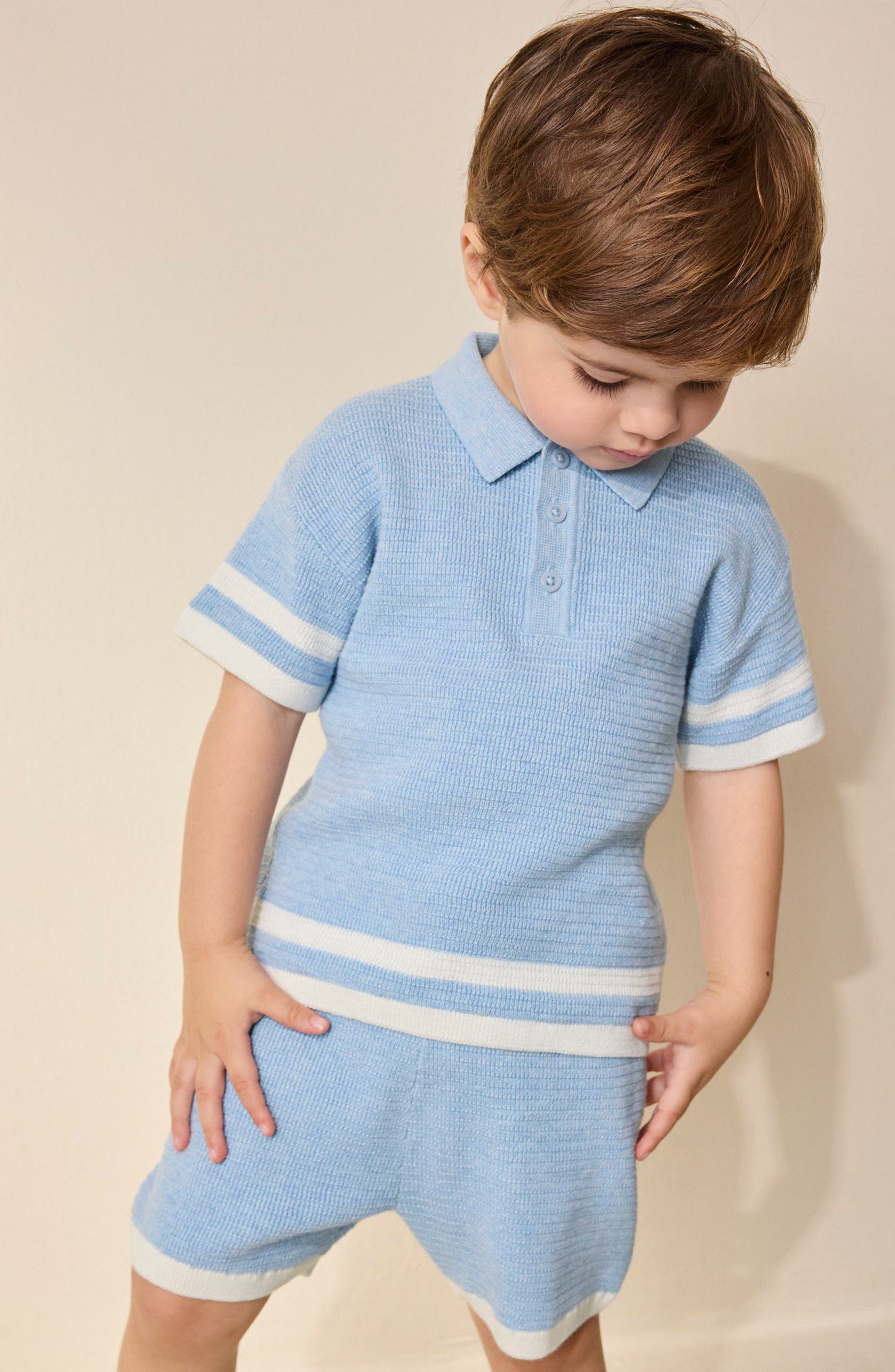Детские NEXT Stripe Polo Sweater & Shorts Set — фото 6