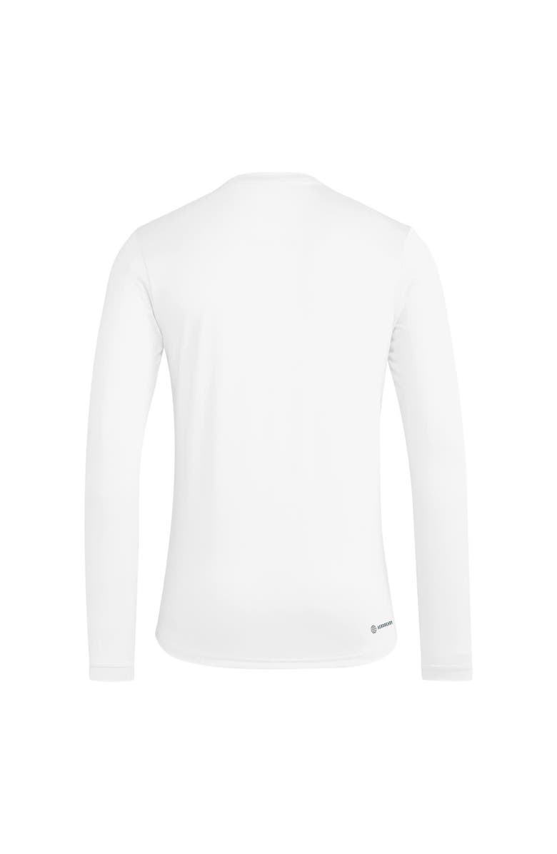 adidas Men's adidas White Kansas Jayhawks Together On-Court Pregame Long Sleeve T-Shirt, Alternate, color, 