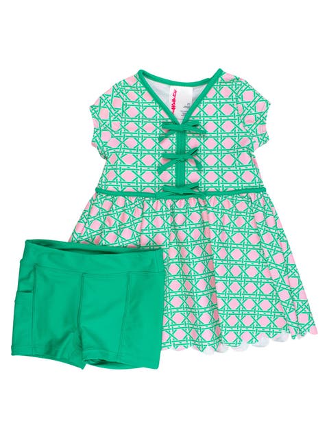 UPF50+ Active Short Sleeve Bow Dress & Bike Short Set