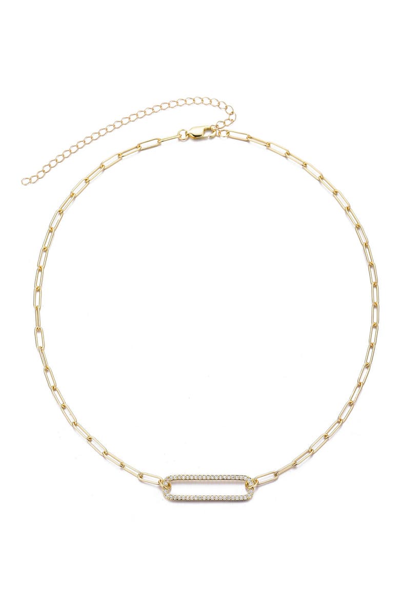 Cubic Zirconia Chain Necklace, Alternate, color, GOLD