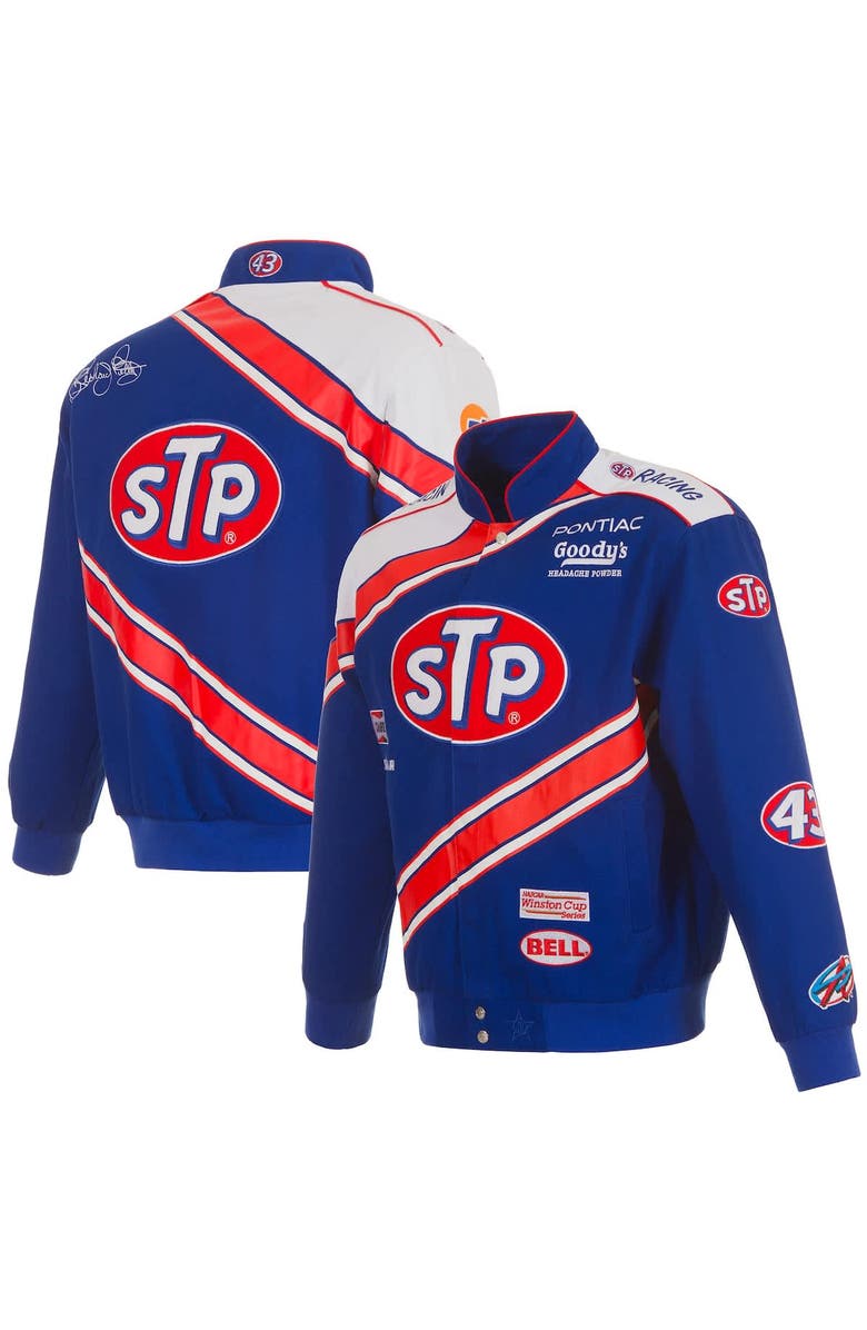 JH DESIGN Men's JH Design Blue/White Richard Petty STP Full-Snap Twill Uniform Jacket, Alternate, color, Blue