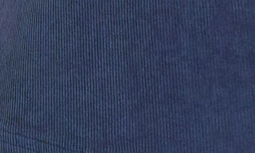 Matty M . Marlowe Cotton Blend Corduoy Midi Skirt In Blue