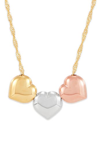 Frankie & Zoe Tri-tone Heart Necklace