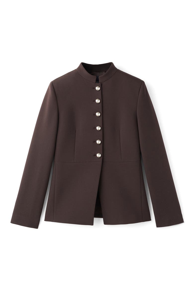 Button Front Jacket, Alternate, color, BROWN