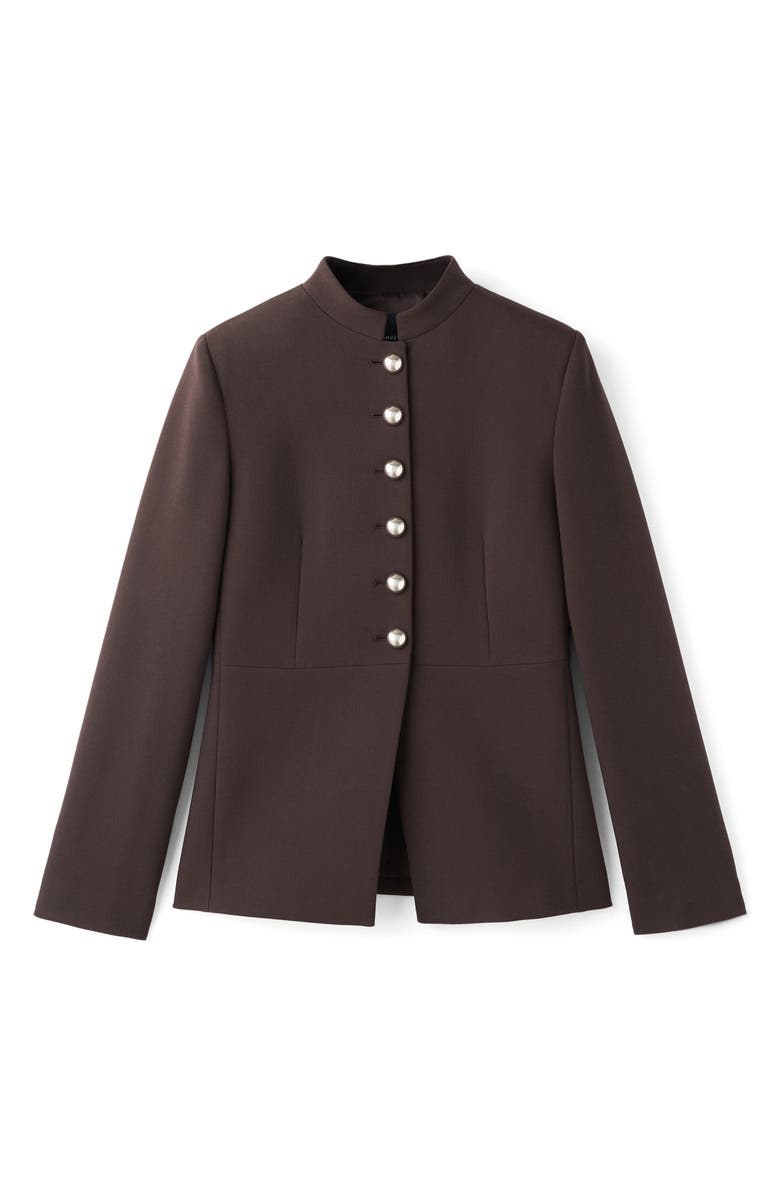 MANGO Button Front Jacket, Alternate, color, Brown