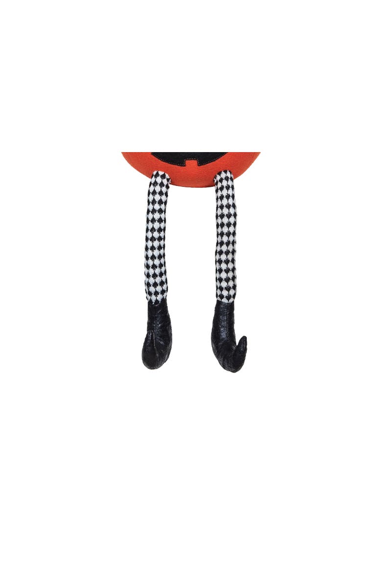 Witch Hat Jack O' Lantern Face Dangle Legs Halloween Decorative Figurine 7" x 19", Alternate, color, Black