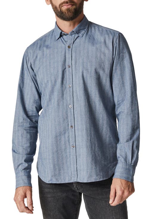 Cotton Herringbone Button-Up Shirt