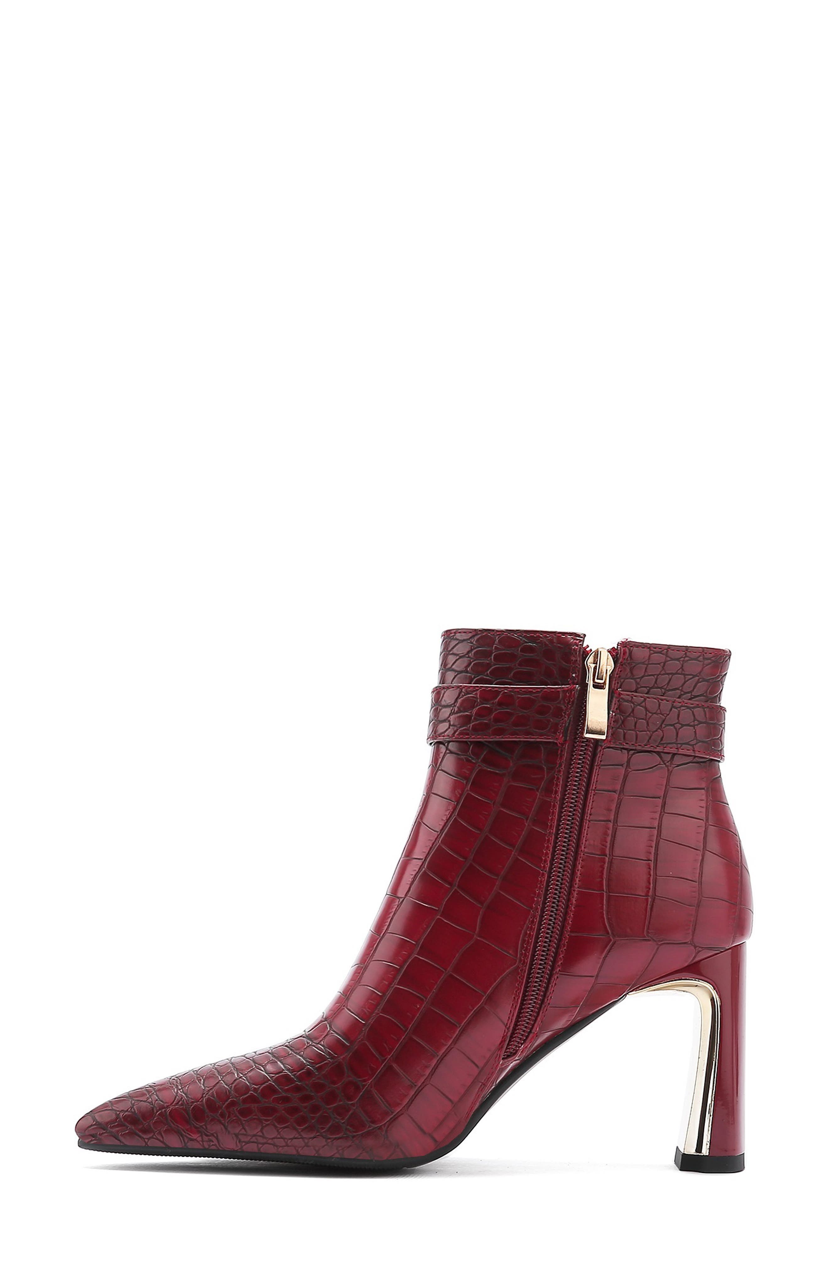 Groovy Croc Embossed Boot, Alternate, color, BURGUNDY