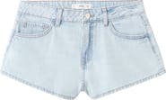MANGO TEEN Micro Fit Low Rise Denim Shorts