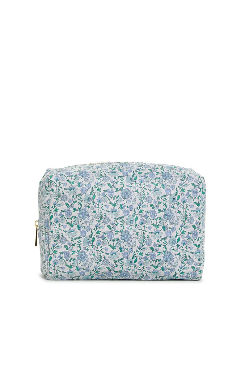 TRVL Design Hamptons Floral Cosmetic Bag, Main, color, Blue