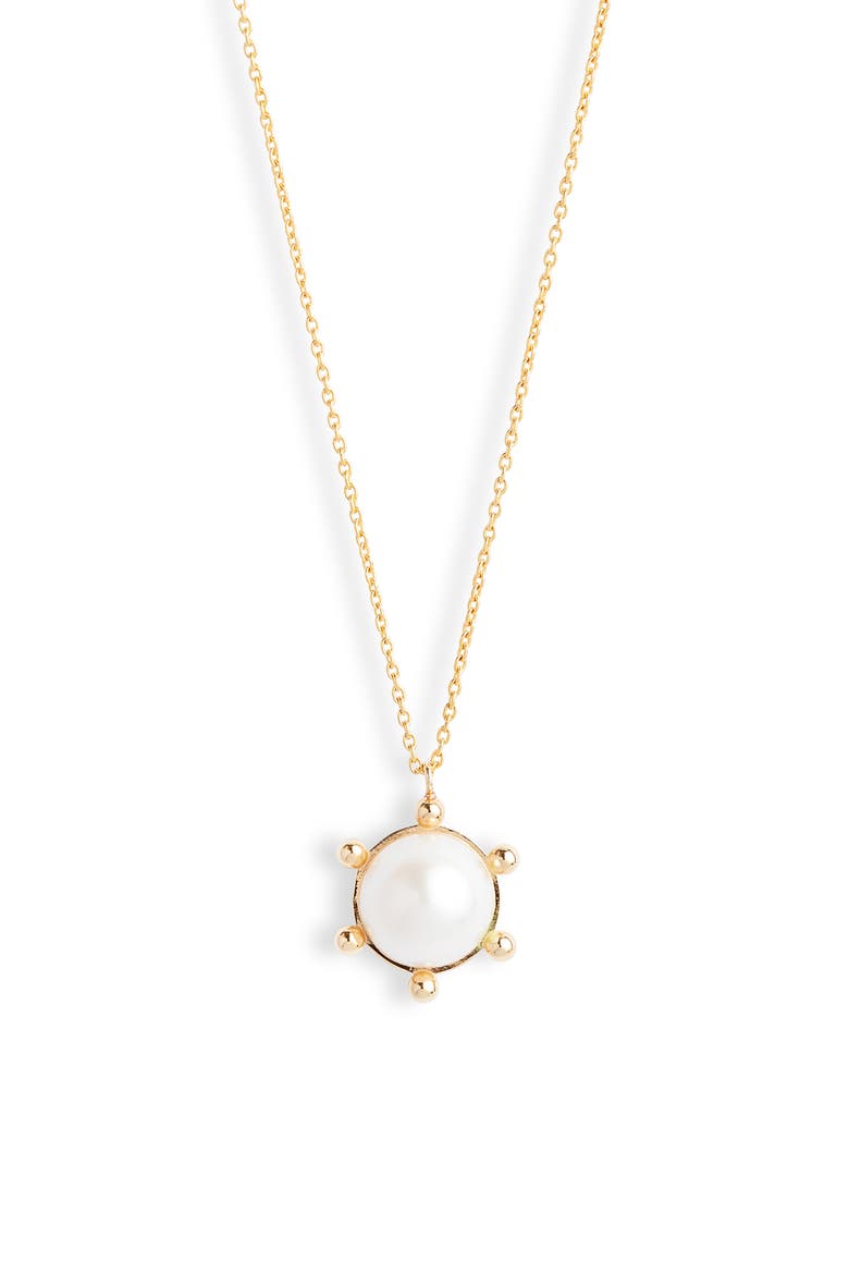 Bubble Cultured Pearl Pendant Necklace, Main, color, GOLD