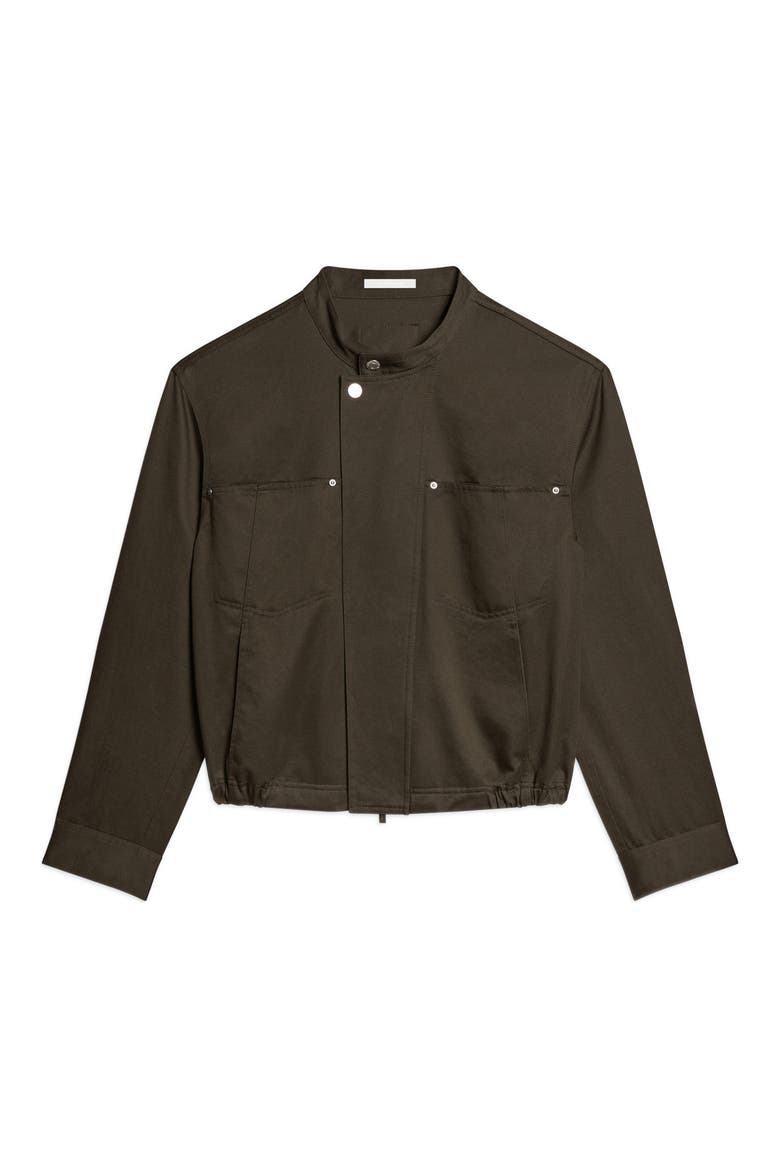 Moto Trucker Chino Jacket, Alternate, color, DARK MOSS