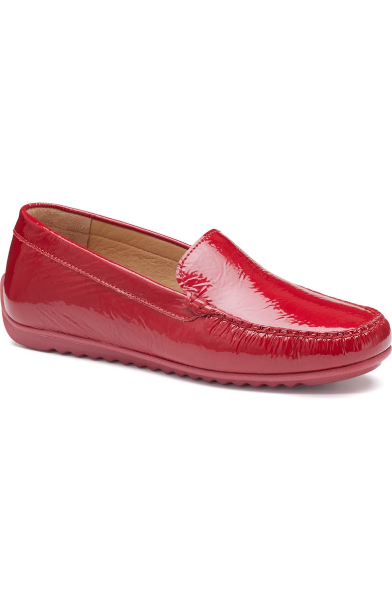 Johnston & Murphy Melanie Venetian Loafer, Main, color, Red Crinkled Patent Leather