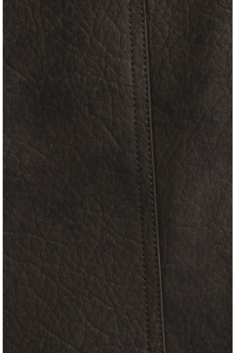 Faux Leather Coat, Alternate, color, DARK BROWN