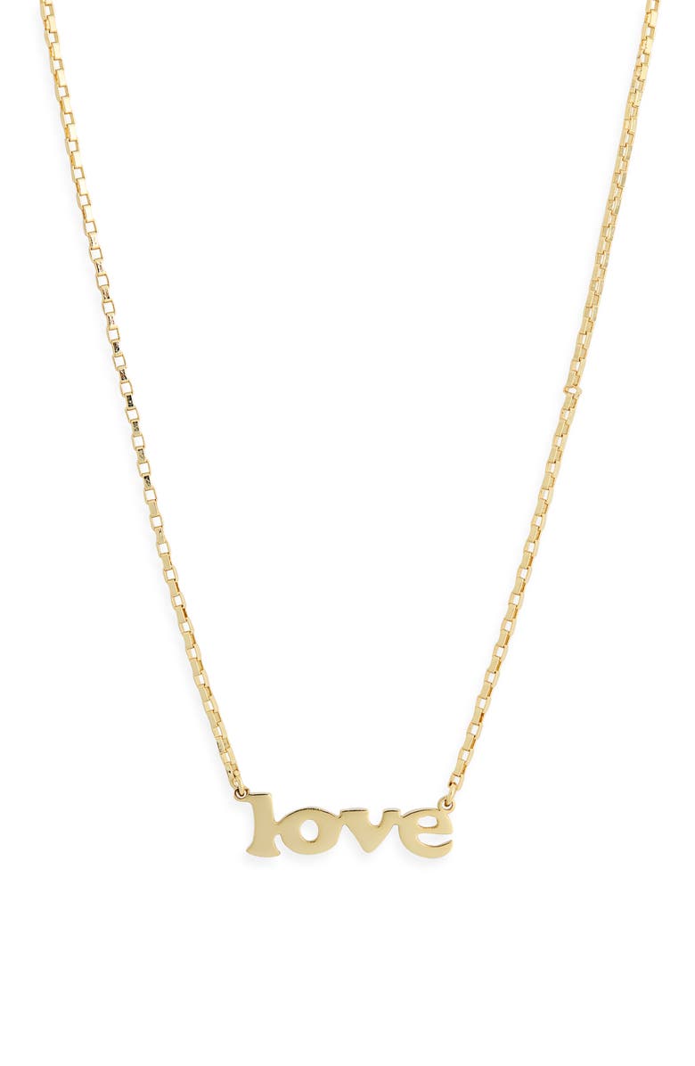 Leith Block Love Script Necklace, Alternate, color, Gold