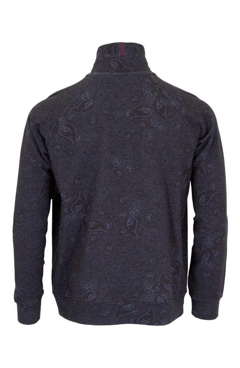 Lords of Harlech Craig Brushed Interlock Quarter Zip Pullover, Alternate, color, Montgat Paisley Black