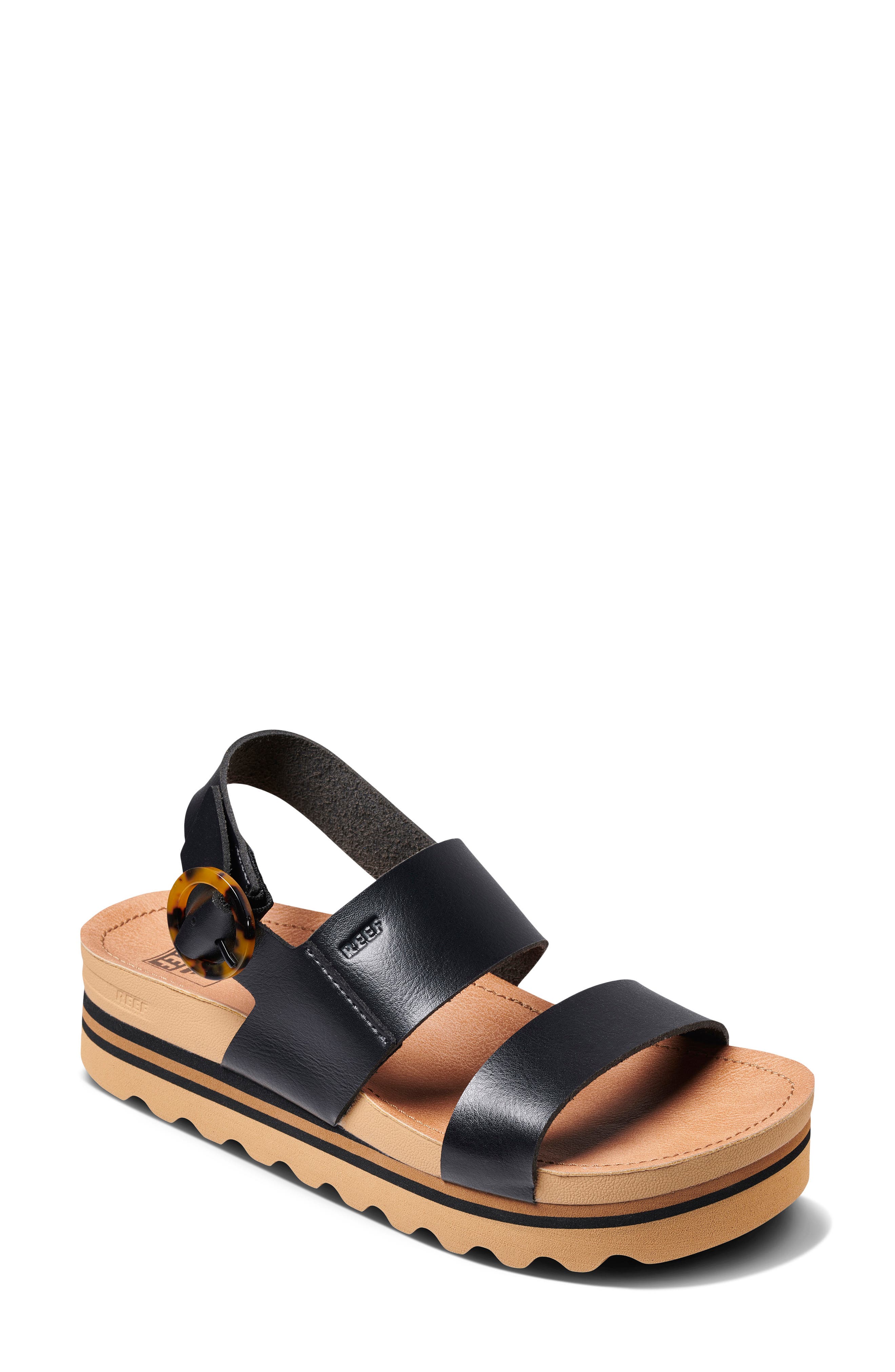 Reef Water Vista Hi Sandal, Main, color, Black/ Tan