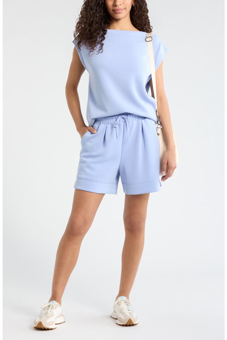 Soft Luxe Knit Gathered Shoulder Top, Alternate, color, BLUE STORK