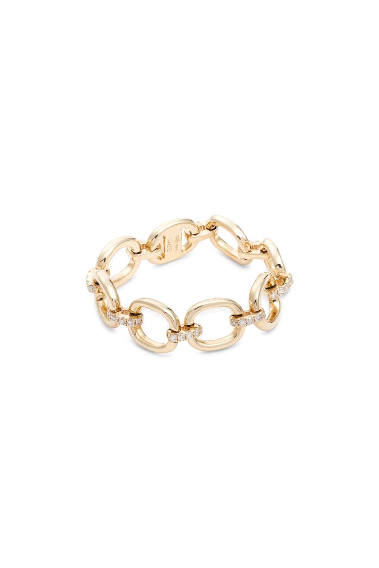 Diamond Chain Link Ring, Main, color, YELLOW GOLD