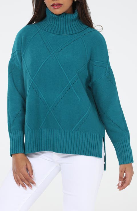 Argyle Turtleneck Sweater