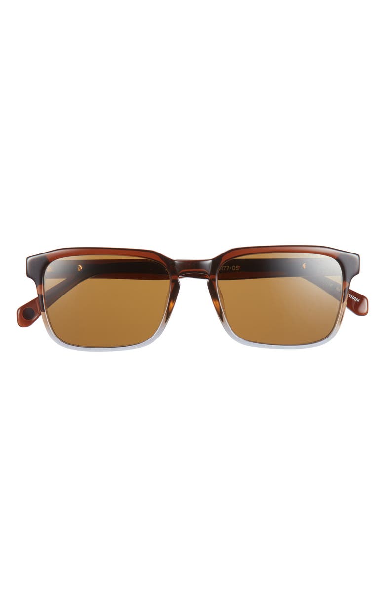 eyebobs Seymour Glass 52mm Polarized Rectangular Sunglasses, Main, color, Mahogany / Fog Grey / Brown