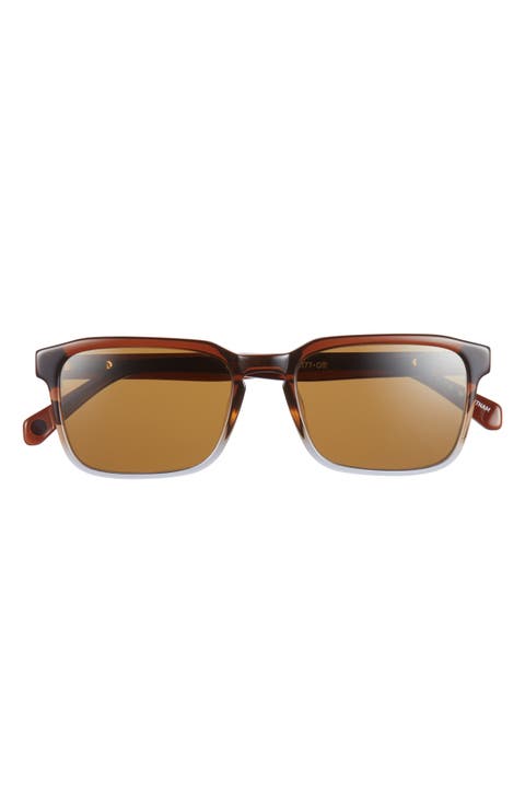 Seymour Glass 52mm Polarized Rectangular Sunglasses