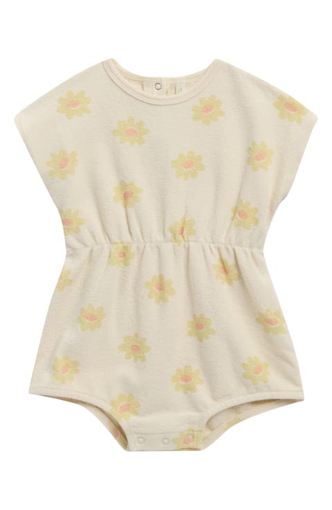Kai Yellow Daisy Cotton Blend Romper (Baby)