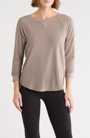 DKNY Slub Waffle High-Low T-Shirt