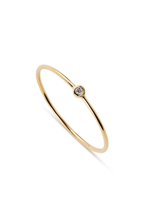 Gold Band Ring - Mini Diamond Ring