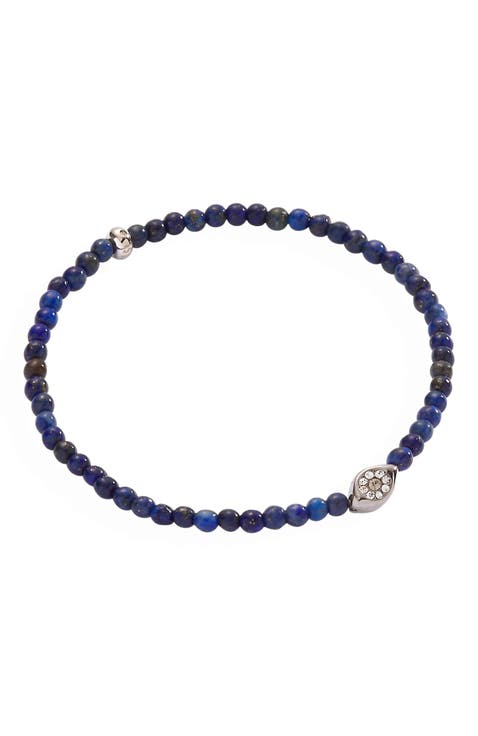 Evil Eye Lapis Mini Stretch Bracelet