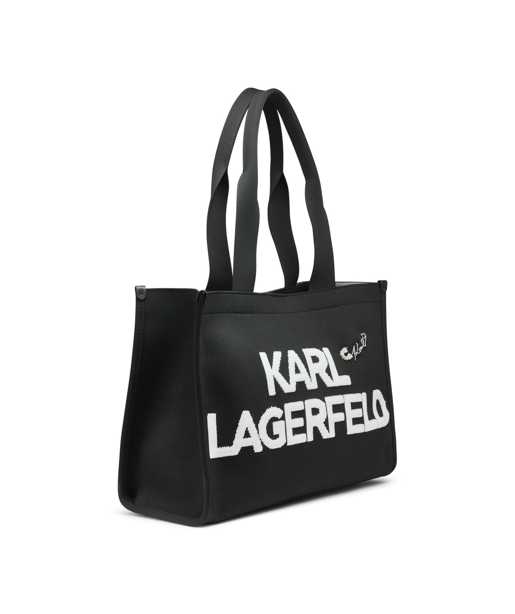 KARL LAGERFELD PARIS Kristina Tote, Alternate, color, Black/Silver