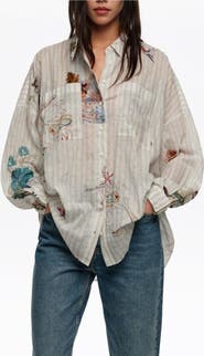 Bimba y Lola Seabed Cotton Oversize Shirt